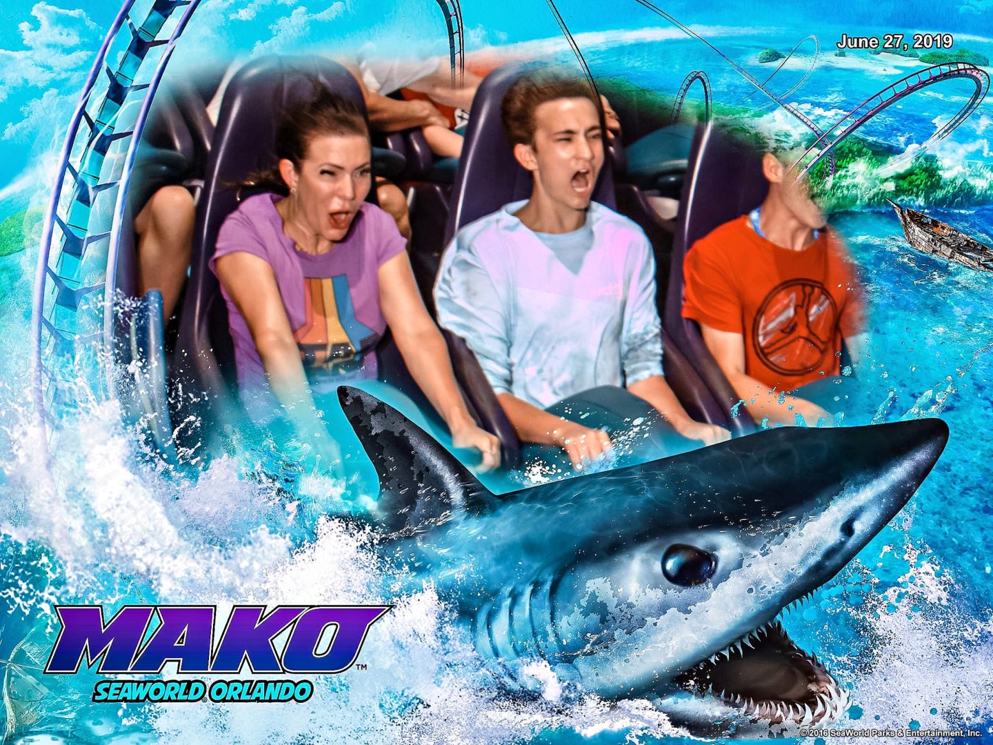 Best Things to Do in Orlando with Teenagers: Visit SeaWorld for Rollercoasters & Sesame Street, featured by top US travel blogger, Chelissima | Things to do in Orlando by popular Atlanta travel blog: image of Chelsea Patricia and her teenage son riding the Mako roller coaster at Sea World. 
