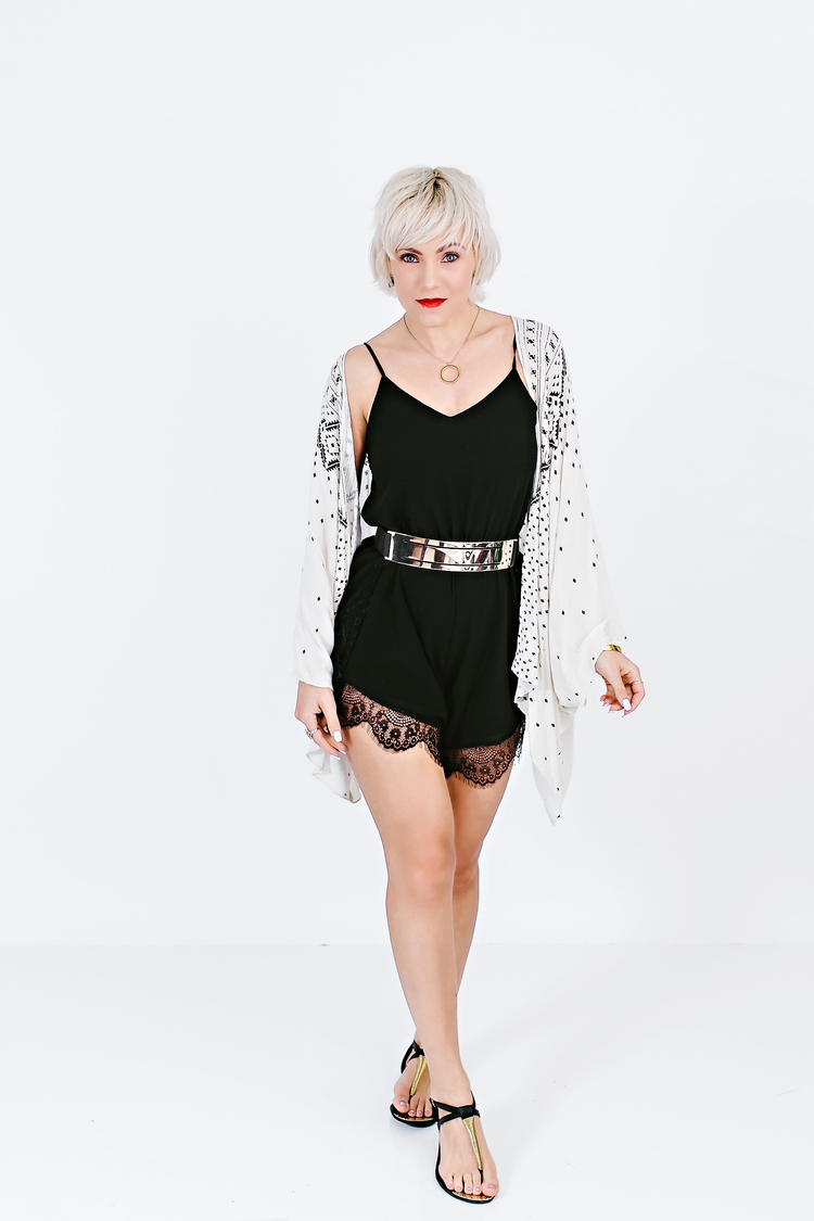 Amazon Black Lace Romper by Atlanta fashion blogger Chelissima -9