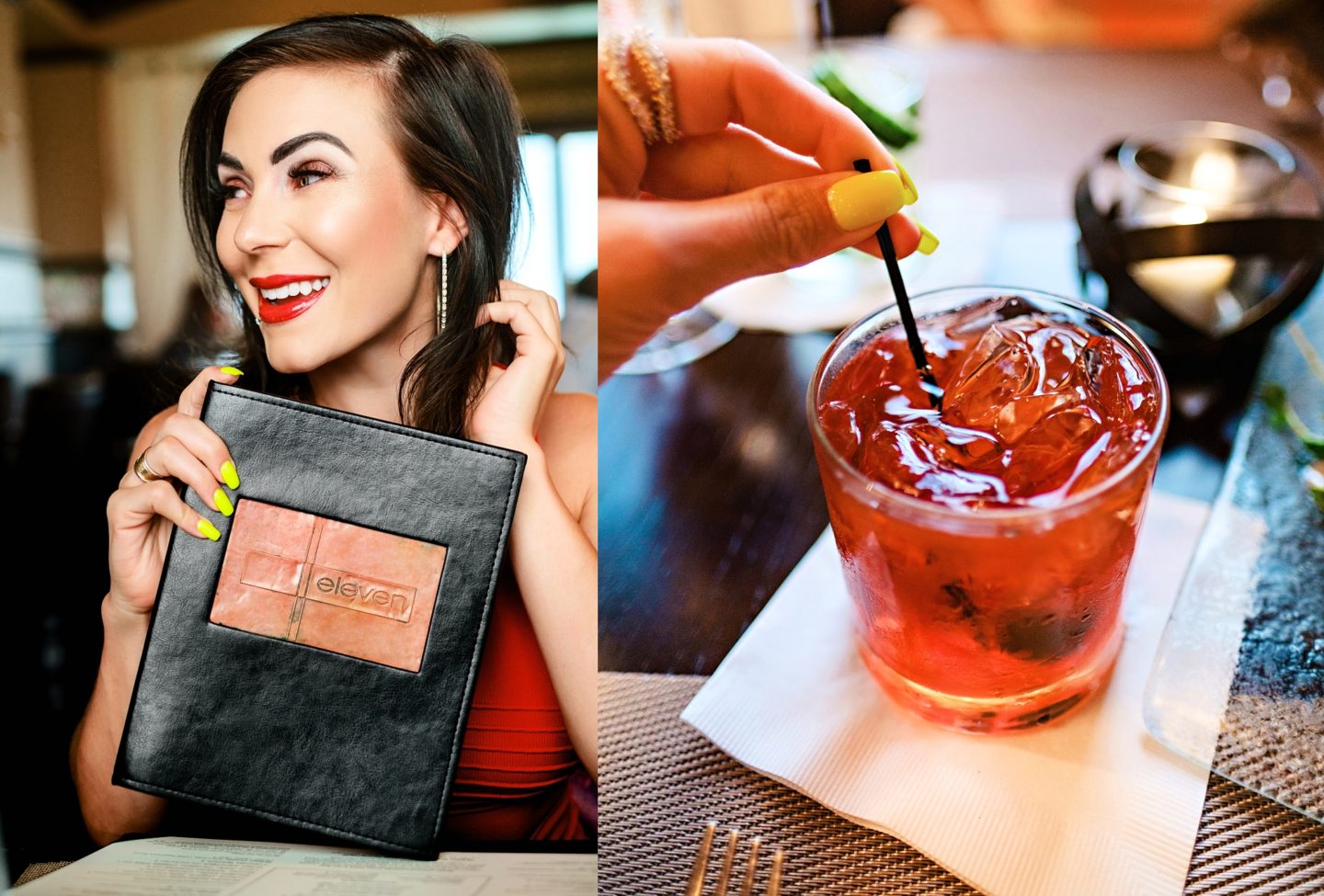 Reunion Resort by popular Atlanta travel blog, Chelissima: image of Chelsea Patricia at the Reunion Resort restaurant and a alcoholic drink. 