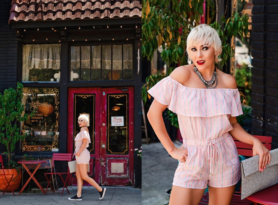 Plum Pretty Sugar // Bardot Pink Romper by Atlanta fashion blogger Chelissima