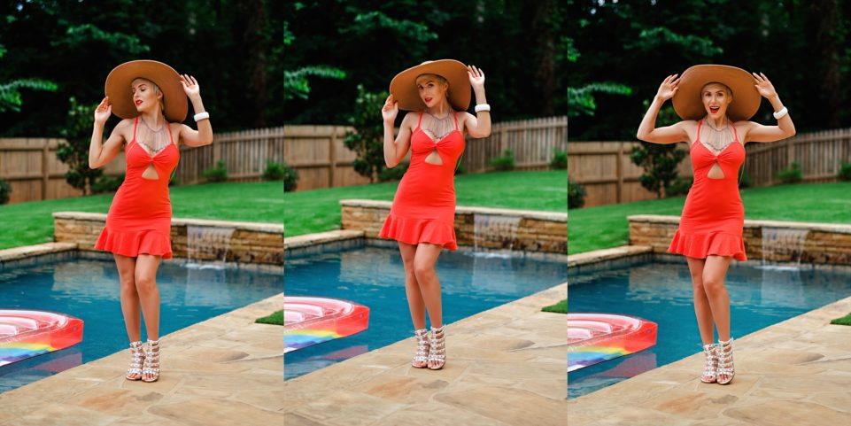 Summer Style: ASOS Red Sundress Poolside by Atlanta fashion blogger Chelissima